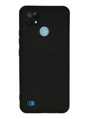 Newface Realme C21 Kılıf Nano içi Kadife Silikon - Siyah