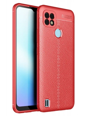Newface Realme C25 Kılıf Auto Focus Kapak - Kırmızı
