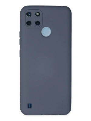 Newface Realme C25Y Kılıf Nano içi Kadife Silikon - Gri