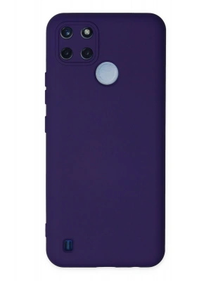 Newface Realme C25Y Kılıf Nano içi Kadife Silikon - Mor