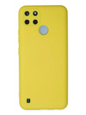 Newface Realme C25Y Kılıf Nano içi Kadife Silikon - Sarı
