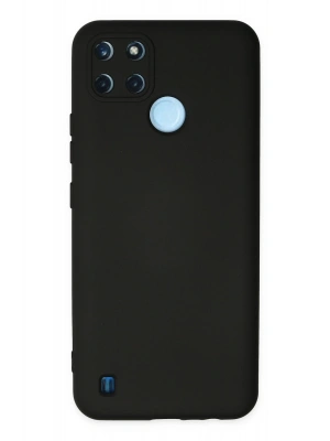 Newface Realme C25Y Kılıf Nano içi Kadife Silikon - Siyah