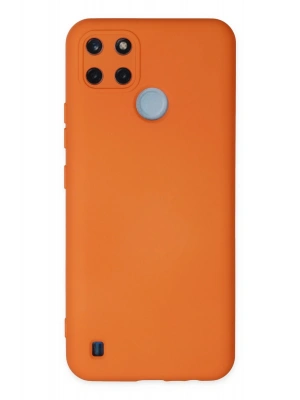 Newface Realme C25Y Kılıf Nano içi Kadife Silikon - Turuncu