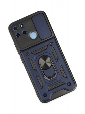 Newface Realme C25Y Kılıf Pars Lens Yüzüklü Silikon - Lacivert