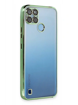 Newface Realme C25Y Kılıf Razer Lensli Silikon - Yeşil