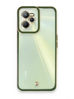 Newface Realme C35 Kılıf Liva Lens Silikon - Yeşil