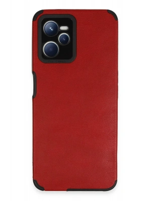 Newface Realme C35 Kılıf Loop Deri Silikon - Kırmızı
