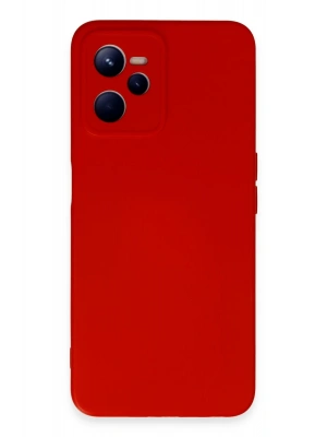 Newface Realme C35 Kılıf Nano içi Kadife Silikon - Kırmızı