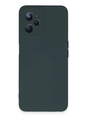 Newface Realme C35 Kılıf Nano içi Kadife Silikon - Koyu Yeşil