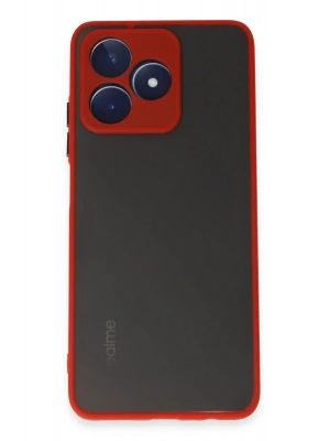 Newface Realme C53 Kılıf Montreal Silikon Kapak - Kırmızı