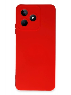 Newface Realme C53 Kılıf Nano içi Kadife Silikon - Kırmızı