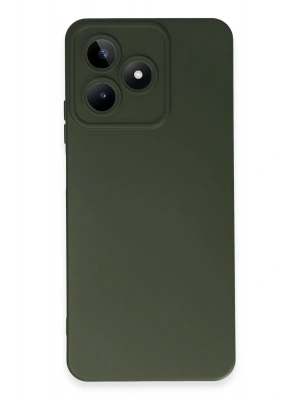 Newface Realme C53 Kılıf Nano içi Kadife Silikon - Koyu Yeşil