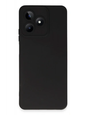 Newface Realme C53 Kılıf Nano içi Kadife Silikon - Siyah