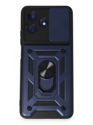 Newface Realme C53 Kılıf Pars Lens Yüzüklü Silikon - Lacivert