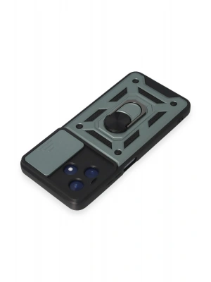 Newface Realme C53 Kılıf Pars Lens Yüzüklü Silikon - Yeşil