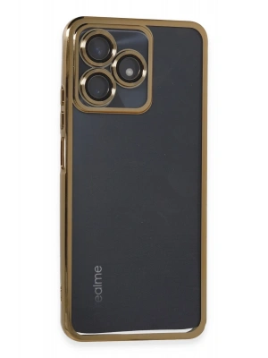 Newface Realme C53 Kılıf Razer Lensli Silikon - Gold