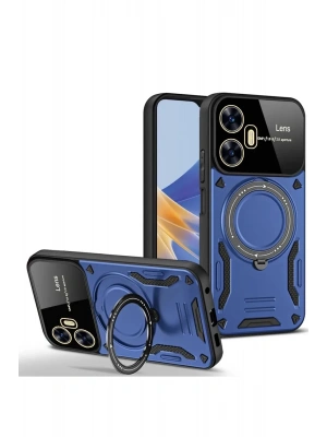 Newface Realme C55 Kılıf Joy Lens Standlı Kapak - Lacivert