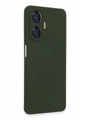 Newface Realme C55 Kılıf Nano içi Kadife Silikon - Koyu Yeşil