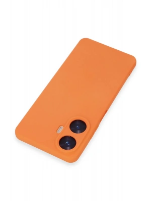 Newface Realme C55 Kılıf Nano içi Kadife Silikon - Turuncu