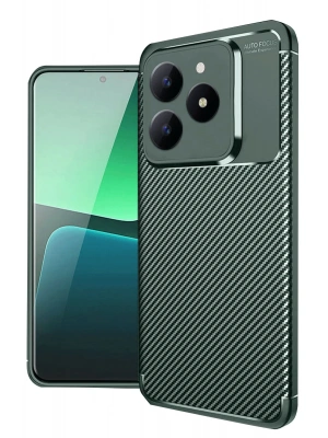 Newface Realme C61 Kılıf Auto Focus Karbon Kapak - Koyu Yeşil