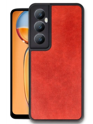 Newface Realme C65 Kılıf Aras Deri Kapak - Kırmızı