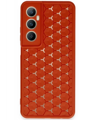 Newface Realme C65 Kılıf Petek Silikon Kapak - Kırmızı