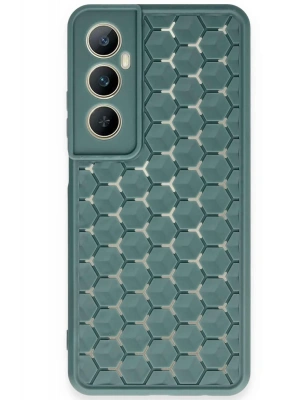 Newface Realme C65 Kılıf Petek Silikon Kapak - Koyu Yeşil