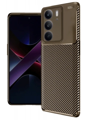 Newface Realme C75 4G Auto Focus Karbon Kapak - Kahverengi