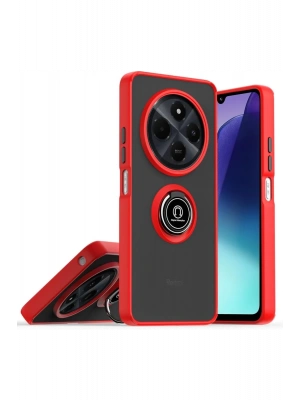 Newface Realme C75 4G Kılıf Montreal Yüzüklü Silikon Kapak - Kırmızı