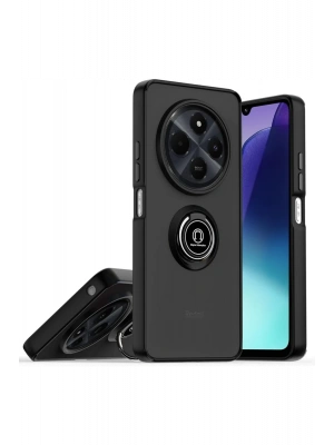 Newface Realme C75 4G Kılıf Montreal Yüzüklü Silikon Kapak - Siyah