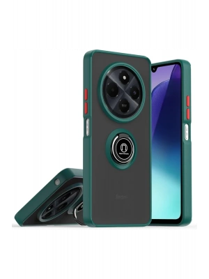 Newface Realme C75 4G Kılıf Montreal Yüzüklü Silikon Kapak - Yeşil