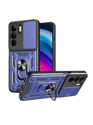 Newface Realme C75 4G Kılıf Pars Lens Yüzüklü Silikon - Lacivert