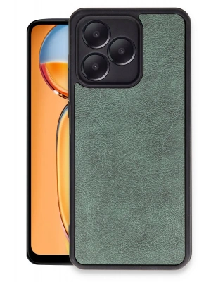 Newface Realme Note 50 4G Kılıf Aras Deri Kapak - Koyu Yeşil