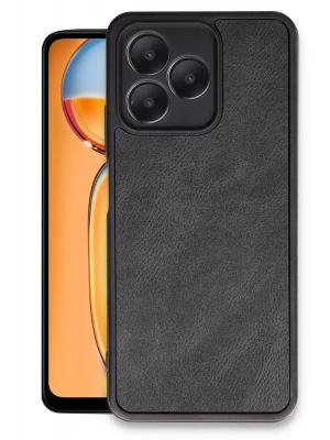 Newface Realme Note 50 4G Kılıf Aras Deri Kapak - Siyah