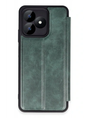 Newface Realme Note 50 4G Kılıf Flip Cover - Koyu Yeşil