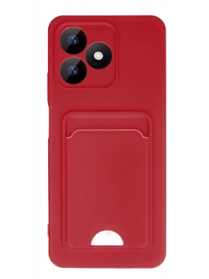 Newface Realme Note 50 4G Kılıf Kelvin Kartvizitli Silikon - Kırmızı