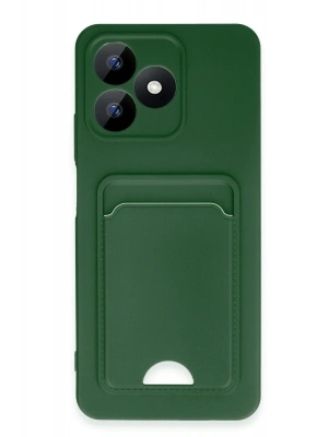 Newface Realme Note 50 4G Kılıf Kelvin Kartvizitli Silikon - Koyu Yeşil