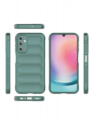 Newface Samsung A36 Kılıf Optimum Silikon - Koyu Yeşil