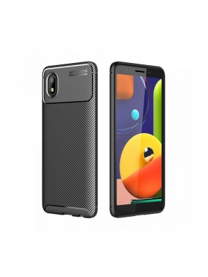 Newface Samsung Galaxy A01 Core Kılıf Auto Focus Karbon Kapak - Siyah
