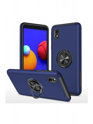 Newface Samsung Galaxy A01 Core Kılıf Elit Yüzüklü Kapak - Lacivert