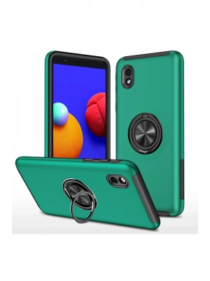 Newface Samsung Galaxy A01 Core Kılıf Elit Yüzüklü Kapak - Yeşil