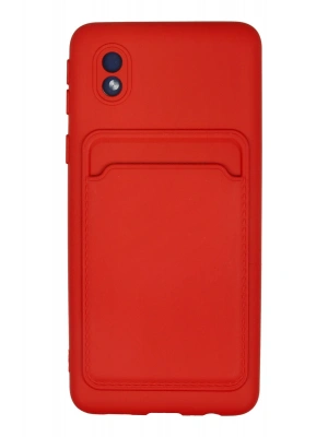 Newface Samsung Galaxy A01 Core Kılıf Kelvin Kartvizitli Silikon - Kırmızı
