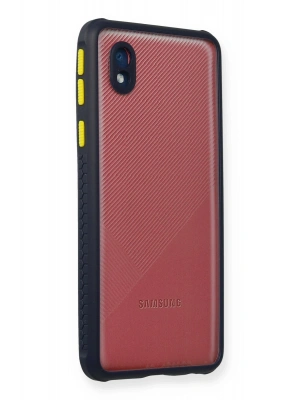 Newface Samsung Galaxy A01 Core Kılıf Miami Şeffaf Silikon - Lacivert