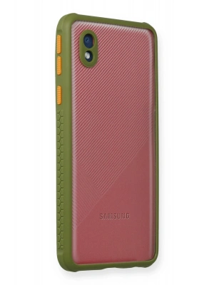 Newface Samsung Galaxy A01 Core Kılıf Miami Şeffaf Silikon - Yeşil