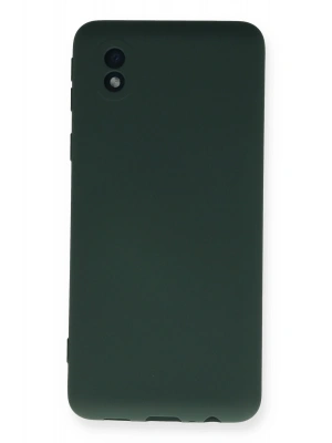 Newface Samsung Galaxy A01 Core Kılıf Nano içi Kadife Silikon - Koyu Yeşil