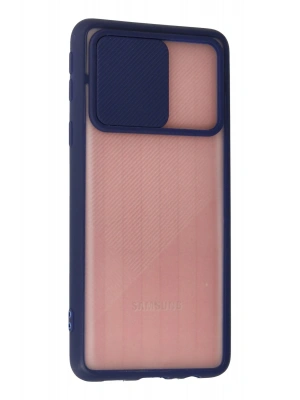 Newface Samsung Galaxy A01 Core Kılıf Palm Buzlu Kamera Sürgülü Silikon - Lacivert
