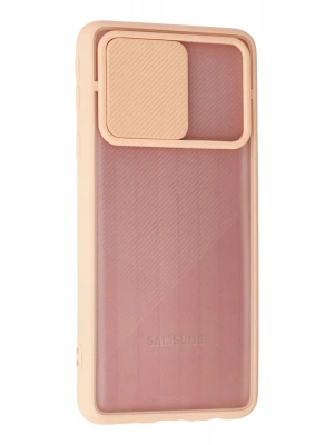 Newface Samsung Galaxy A01 Core Kılıf Palm Buzlu Kamera Sürgülü Silikon - Pembe