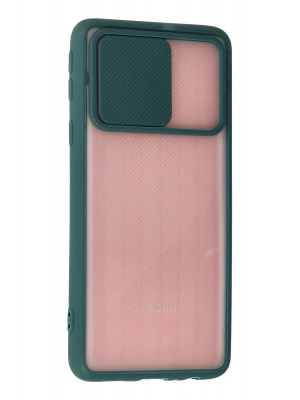 Newface Samsung Galaxy A01 Core Kılıf Palm Buzlu Kamera Sürgülü Silikon - Yeşil