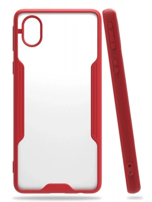 Newface Samsung Galaxy A01 Core Kılıf Platin Silikon - Kırmızı