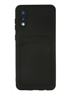 Newface Samsung Galaxy A02 Kılıf Kelvin Kartvizitli Silikon - Siyah